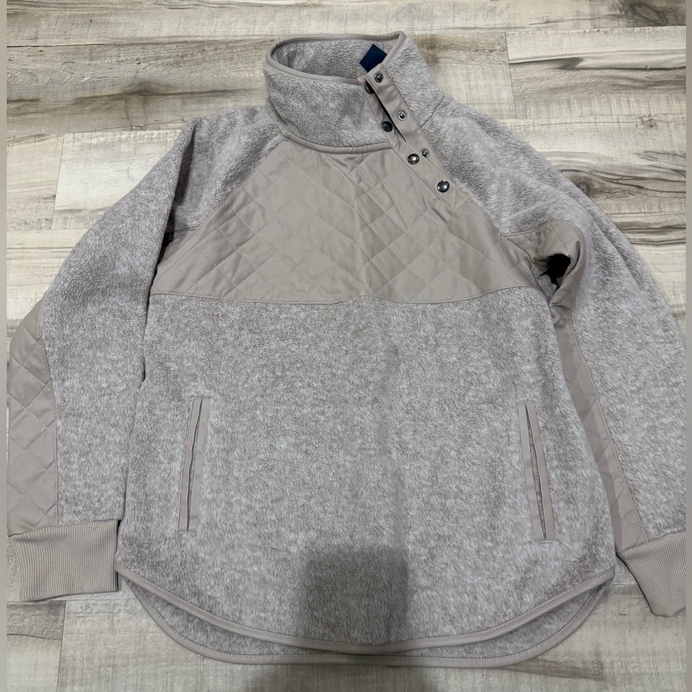 Abercrombie & Fitch Fleece Pullover Jacket Size Medium Cream